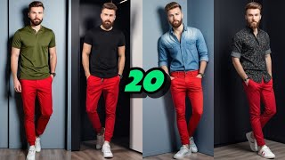 20 Combinaciones IMPACTANTES con Pantalón Rojo para Hombre [upl. by Alonso]