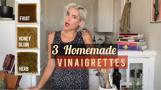 3 Easy Vinaigrette Recipes HONEY DIJON  HERB  FRUIT  Minimal Ingredients  Healthy [upl. by Ruphina]