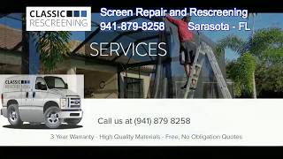 Screen Repair and Rescreening  Sarasota  Privacy Screen  Pet Screen [upl. by Maher929]