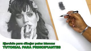 EJERCICIO PARA DIBUJAR cabellos BLANCOS I TUTORIAL PARA PRINCIPIANTES PASO A PASO [upl. by Inesita]