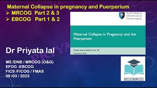 Maternal Collapse in pregnancy and Puerperium  GTG 56 [upl. by Alves]