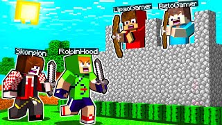 Minecraft mas virou batalha de youtubers… Robin Hood e Skorpion VS Lipão e Beto [upl. by Biegel]