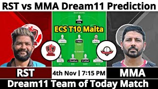 RST vs MMA Dream11 Prediction  Dream11 Team Of Today Match  Dream11 Prediction Today Match [upl. by Lohman]