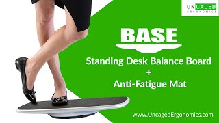 BASE Standing Desk Balance Board with Anti Fatigue Mat  Office Wobble Board [upl. by Claire]