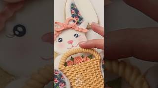 Cute Easter bunny cookie decorated with royal icing cookiedecorating cookieart cookiedesign [upl. by Derfliw]