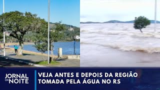 Ventos fortes provocam ondas na orla do Guaíba em Porto Alegre  Jornal da Noite [upl. by Eseuqcaj113]