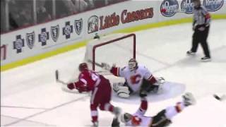 Datsyuk to Zetterberg buzzerbeater 112110 [upl. by Arraeis987]