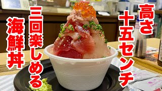 【デカ盛り】高さ15㎝の海鮮丼を食べたら幸せになった『TOTOMARU』【群馬県渋川市】 [upl. by Alpheus]