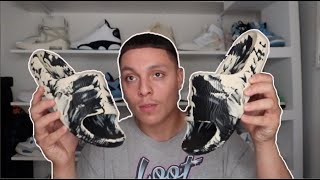 Better than YEEZY SLIDES adidas Adilette 22 Slides Carbon Aluminum Review [upl. by Eltsyrc]