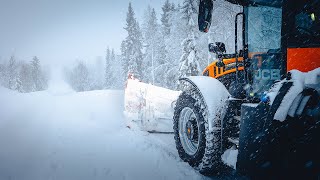 Snow plowing in a beautiful Swedish landscape [upl. by Krispin]