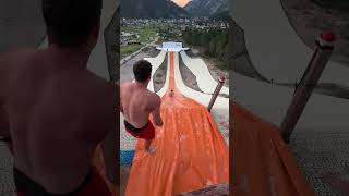 We turned a Ski Jump ramp into a Huge Slip’N’Slide [upl. by Cyrilla]