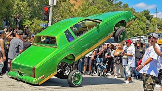 LOWRIDER CARS HOPPING amp CRUISING Elysian Park Los Angeles [upl. by Enomar]