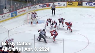 Berkly Catton SPO27  All Shifts  Spokane Chiefs vs Prince George Cougars WHL  4 3 2024 [upl. by Ymmac]