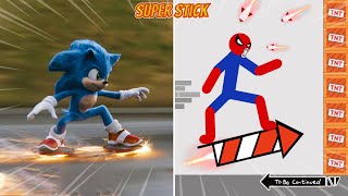 Sonic vs Stickman  Stickman Dismounting Highlight and Funny Moments 1 [upl. by Yart115]