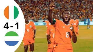 CÔTE DIVOIRE VS SIERRA LEONE  4  1  HIGHLIGHTS amp GOALS  CAN MAROC 2025 [upl. by Bak]