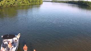 Mountain Island Lake Sandbar Flyover [upl. by Nosiaj587]