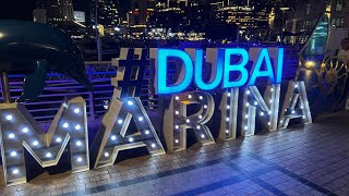 Dubai Marina walk tour in Night [upl. by Aimil]