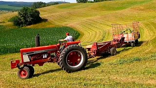 Baling and Stacking Hay On a Small Family Farm Baling Second Crop Hay Part Two 2023 Hay Season [upl. by Lohrman]