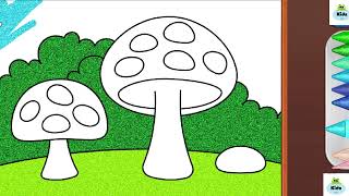 Colorful Drawing For Kids  Mushroom 🍄Coloring  Coloring Drawing amp Painting [upl. by Humfrey840]