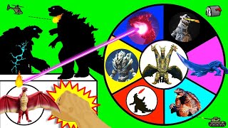 GODZILLA VS GAMERA Spinning Wheel Slime Game w RARE Figures Kaiju amp Toys [upl. by Janus697]