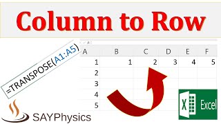 Convert a column to row in Excel [upl. by Sophronia396]