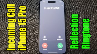 Incoming Call on the iPhone 15 Pro with the Reflection Ringtone Sound [upl. by Allebara]