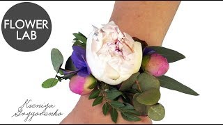 Wedding Wrist Corsage  How to make fresh flowers bracelet  DIY Bracelet [upl. by Einahpad]