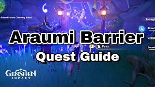 Araumi Barrier Guide  Cleansing Defilement World Quest  Genshin Impact [upl. by Haidabo]