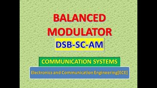 Balanced Modulator DSBSCAM [upl. by Krebs]