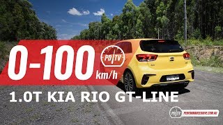 2019 Kia Rio GTLine 10 turbo 0100kmh amp engine sound [upl. by Pitt]