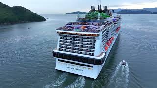 MSC Grandiosa saída inaugural no Brasil 25 nov 2023 [upl. by Airehs]