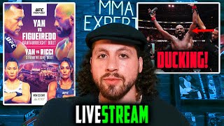 JONES DUCKING ASPINALL UFC 309 REACTION YAN VS FIGUEIREDO PREDICTIONS  LIVESTREAM QNA [upl. by Sixla]