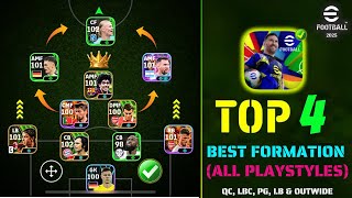 Top 4 Best Formations In eFootball 2025 🔥  New Best Quick Counter Formation eFootball 2025 🥵🔥 [upl. by Chipman]