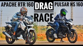 DRAG RACE  PULSAR NS 160 VS APACHE RTR 160  RACE  AYUSH VLOGS [upl. by Janetta523]