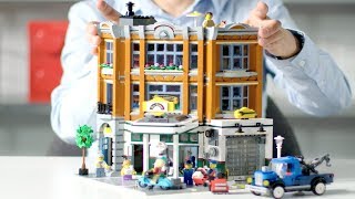 LEGO Modular Building 2019  Corner Garage LEGO Designer Video REVIEW  Creator Expert 10264 [upl. by Flemming]