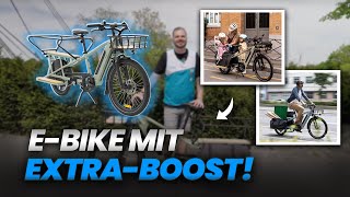 BTWIN Cargobike R500E Longtail V2 EBike mit ExtraBoost [upl. by Osnofla80]