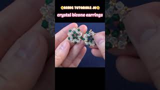 DIY crystal bicone beads earrings diy handmade tutorial craft jewellery beads jiu beading [upl. by Cristiona66]