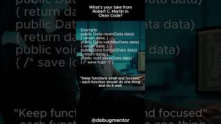 2 Whats your take from Robert C Martin in clean code ✌️developer tech code foryou everyone [upl. by Nnyleitak962]