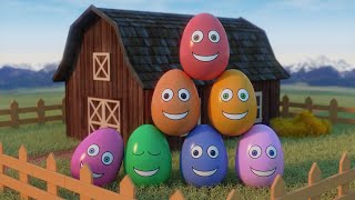 Learning Colors and Numbers Song  Colorful Eggs on the Farm [upl. by Mitchael]