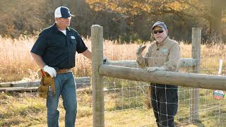 How to install a Fence on an Inside Corner with High Tensile Fixed Knot Fence and TClips [upl. by Wyck]