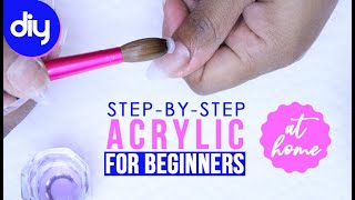 How to Do Acrylic Nails at Home for BEGINNERS 💅🏼Self Taught by Pretty Boss [upl. by Carissa]