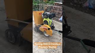 Testing INGCO Cordless Pressure Washer pressurewashing powertools highlights youtubeshorts [upl. by Ruffo879]