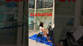 Just waiting for my flight😂 HANS ZIMMER GLADIATOR PIANO live piano hanszimmer [upl. by Temirf]