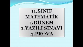 11 SINIF MATEMATİK 1 DÖNEM 1 YAZILI SINAVI 4 PRAVO [upl. by Manno440]