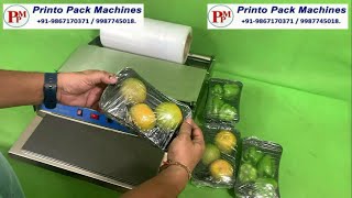 Manual hand wrapper  Plastic cling film tray wrapping machine  Mushroom packing ideas Start Guide [upl. by Joacima]