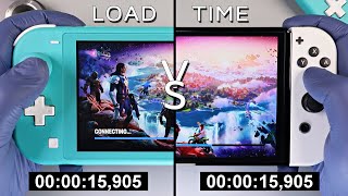 Fortnite Loading Times Comparison Nintendo Switch Lite vs OLED [upl. by Sirak]