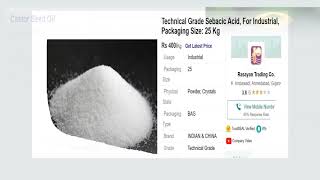 Sebacic Acid  Project database [upl. by Acinorrev758]