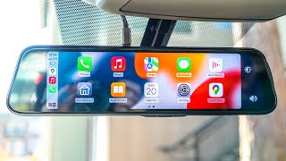 Smart Mirror with Wireless Apple CarPlay Android Auto and Dashcam  REVIEW [upl. by Arrait304]