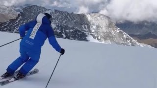 Andrea Mammarella Italian national Ski instructor warming up in Stelvio Pass Glacier 🇮🇹 [upl. by Dombrowski]