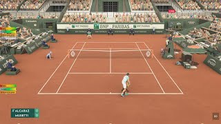 Carlos Alcaraz VS Lorenzo Musetti  Roland Garros 2023  Tennis Elbow 4  Gameplay [upl. by Absalom]